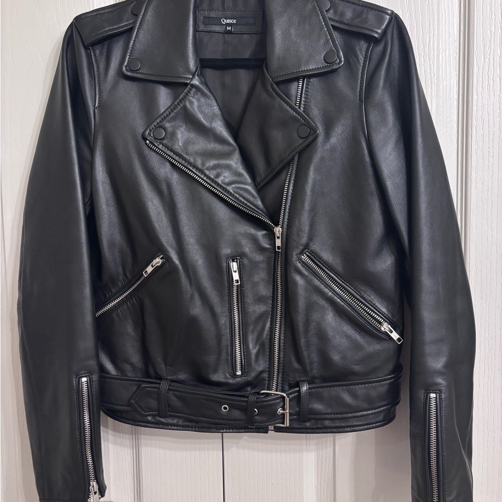 Quince Black Leather Jacket